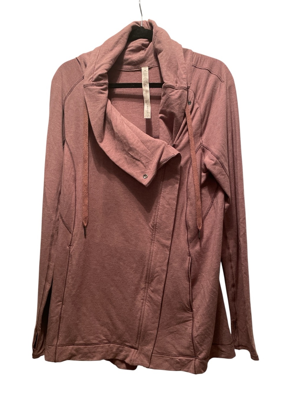 Lululemon Mauve Zip Front Cowl-Neck Jacket Size 8
